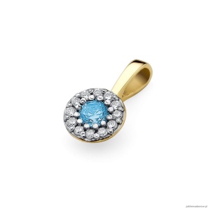 Zawieszka Z0443 Topaz 0,15ct żółte złoto