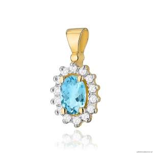Zawieszka Z0182 Topaz 0,50ct żółte złoto