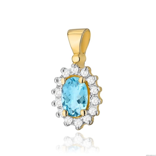 Zawieszka Z0182 Topaz 0,50ct żółte złoto