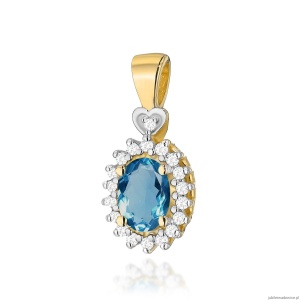 Zawieszka Z0312 Topaz London Blue 0,50ct żółte złoto