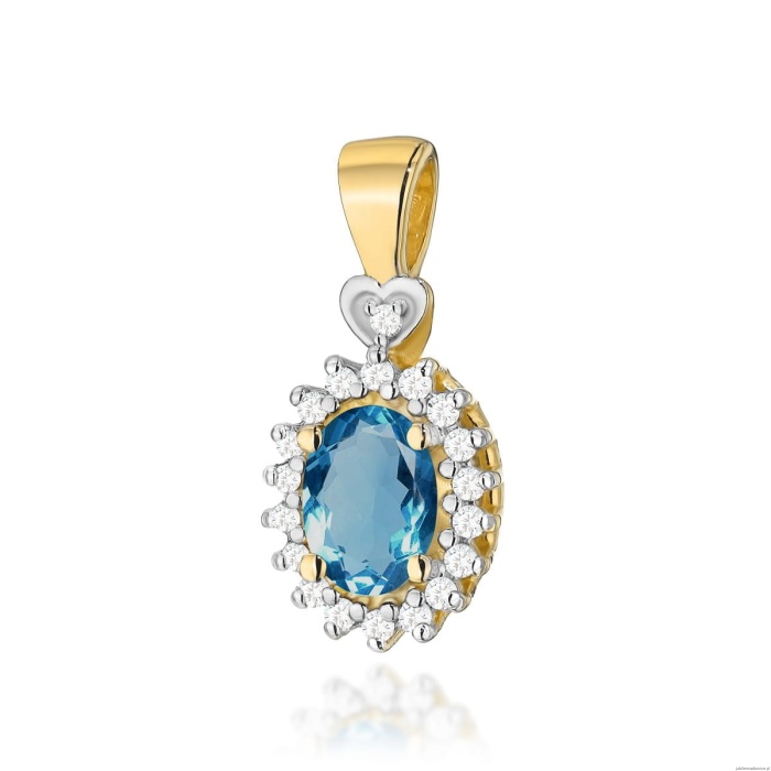 Zawieszka Z0312 Topaz London Blue 0,50ct żółte złoto