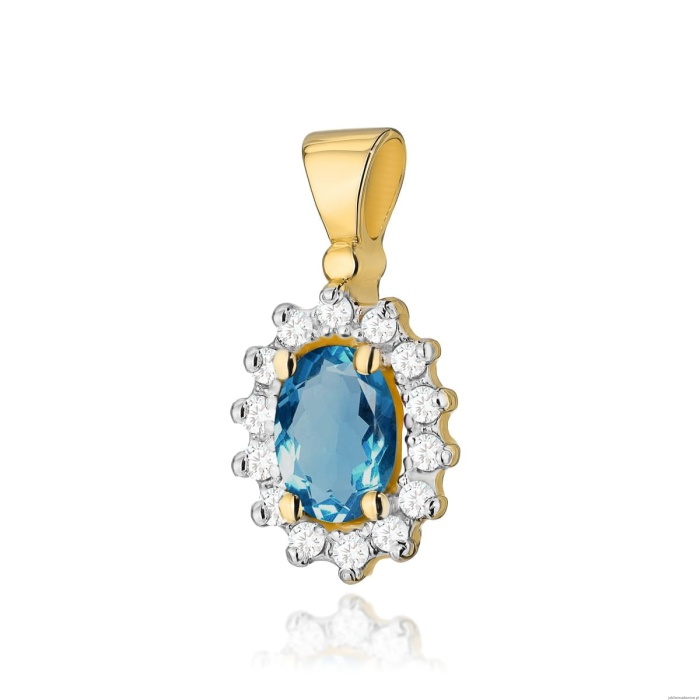 Zawieszka Z0182 Topaz London Blue 0,50ct żółte złoto