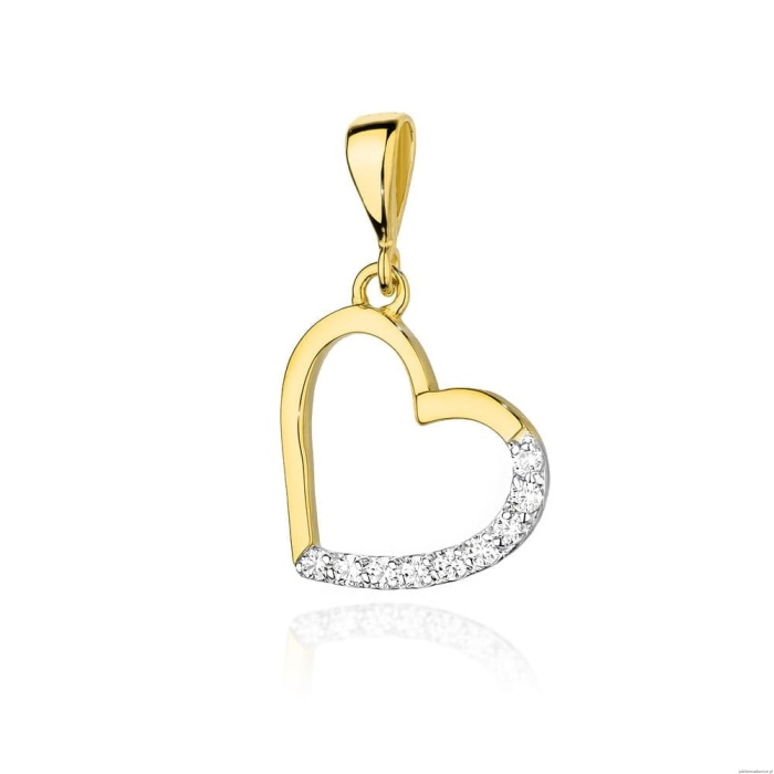 Zawieszka S018 z diamentami żółte złoto