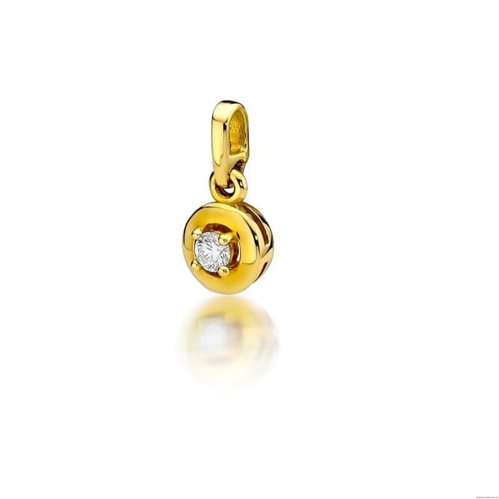 Zawieszka Z045 Diament 0,10ct żółte złoto