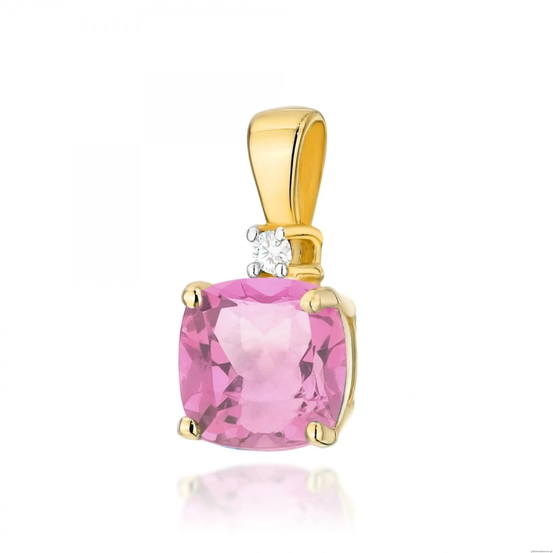 Zawieszka Z003 Różowy Topaz 1,10ct żółte złoto