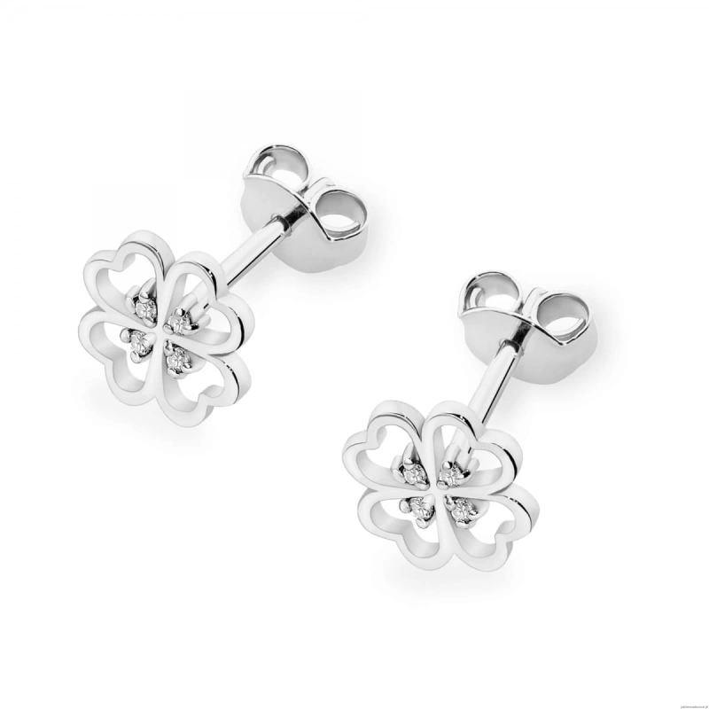 Kolczyki K0049 z diamentami białe złoto