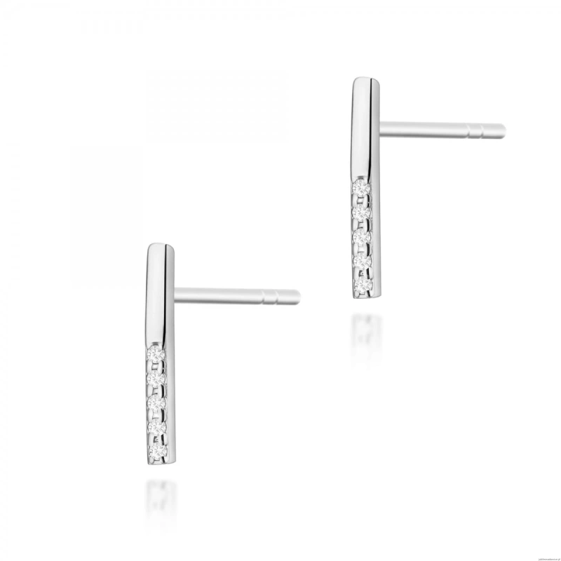 Kolczyki K0077 z diamentami białe złoto