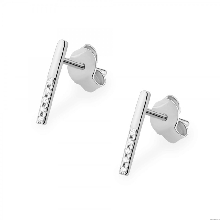 Kolczyki K0077 z diamentami białe złoto