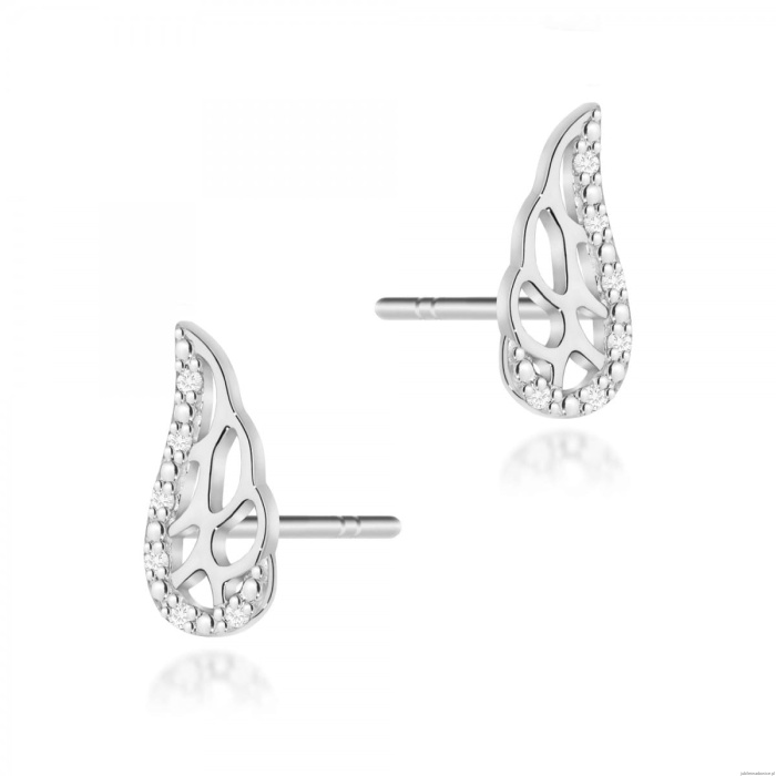 Kolczyki K0043 z diamentami białe złoto