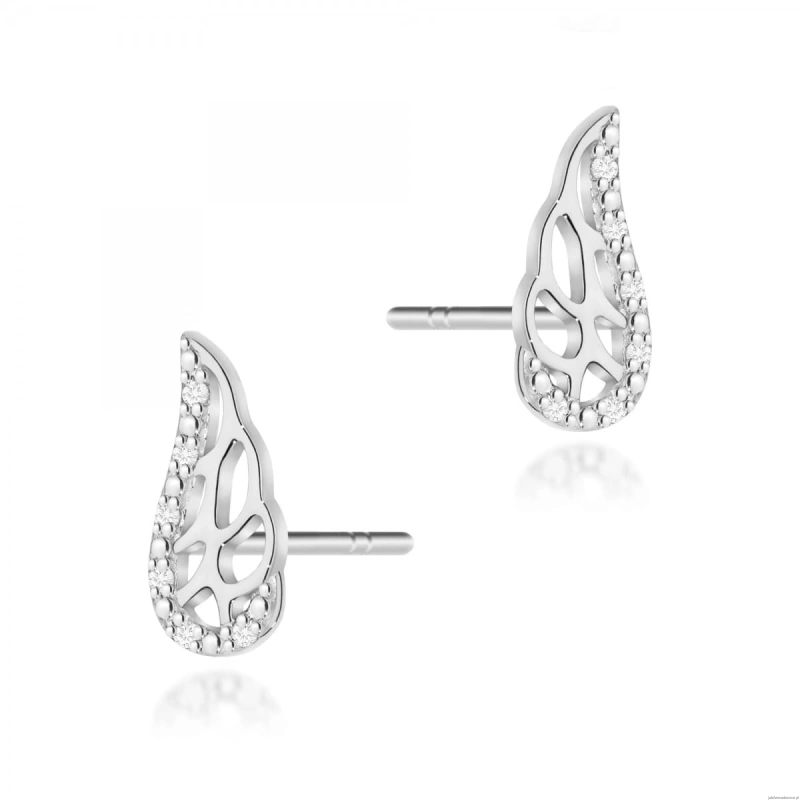 Kolczyki K0043 z diamentami białe złoto
