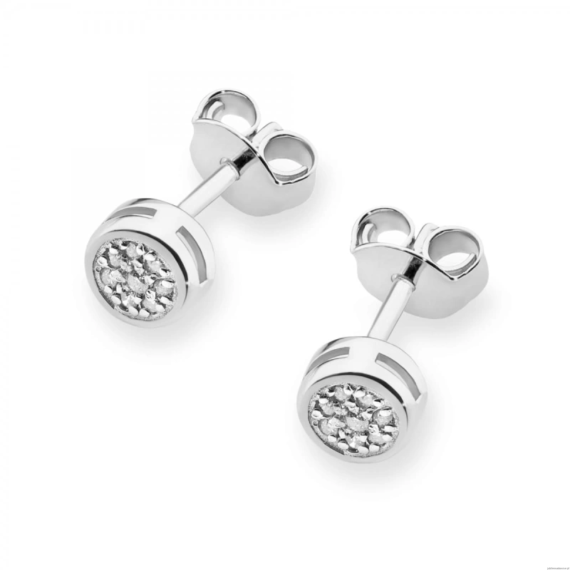 Kolczyki K0041 z diamentami białe złoto