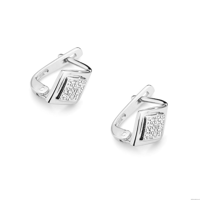 Kolczyki K0052 z diamentami białe złoto