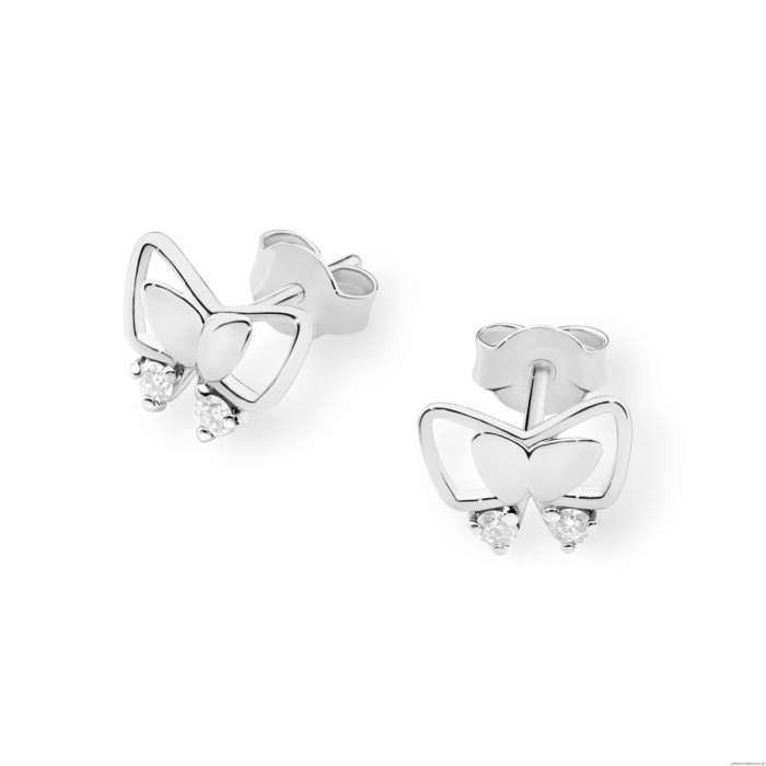 Kolczyki K0059 z diamentami białe złoto