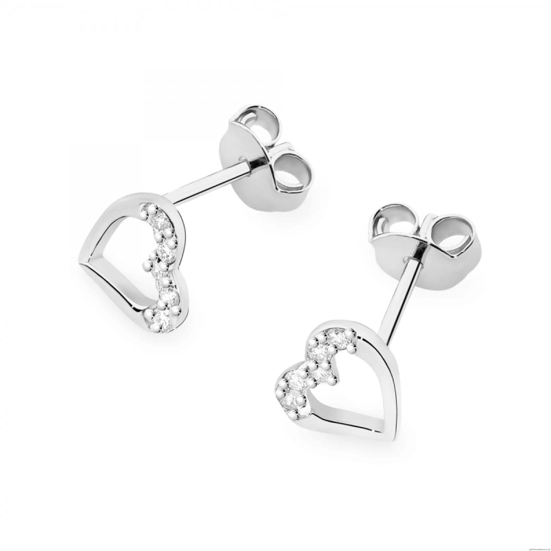 Kolczyki K0503 z diamentami białe złoto