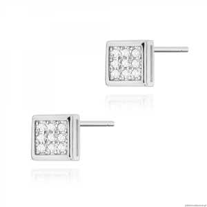 Kolczyki K0036 z diamentami białe złoto