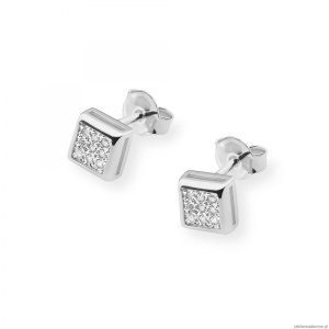 Kolczyki K0036 z diamentami białe złoto