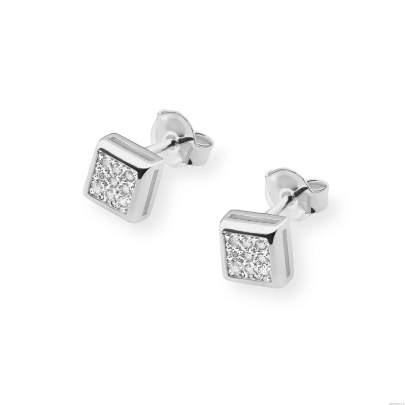 Kolczyki K0036 z diamentami białe złoto