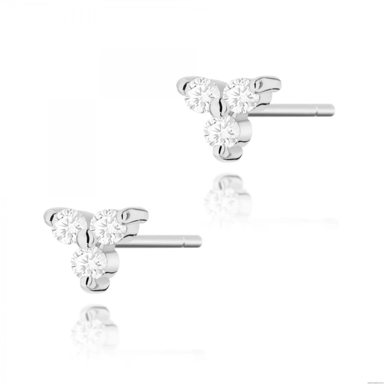 Kolczyki K0033 z diamentami białe złoto