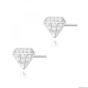 Kolczyki K0504 z diamentami białe złoto