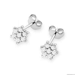 Kolczyki K0039 z diamentami białe złoto
