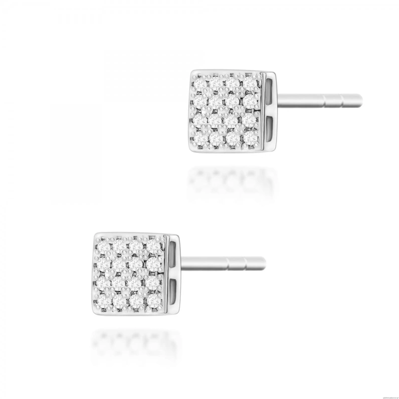 Kolczyki K0013 z diamentami białe złoto