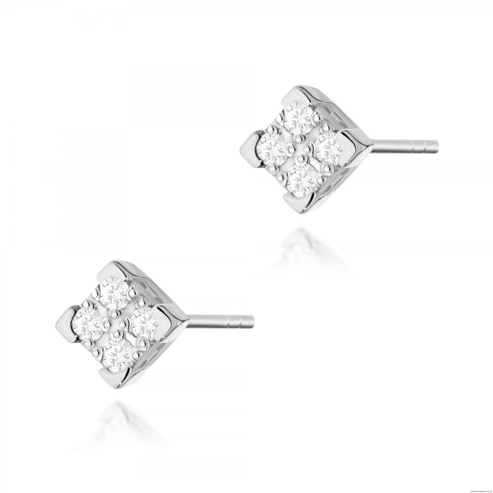 Kolczyki K0402 z diamentami białe złoto