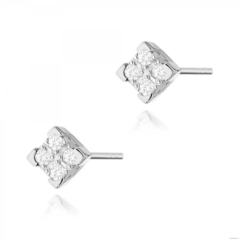 Kolczyki K0402 z diamentami białe złoto