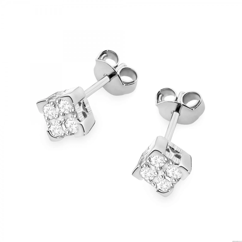 Kolczyki K0402 z diamentami białe złoto
