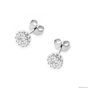 Kolczyki K0401 z diamentami białe złoto