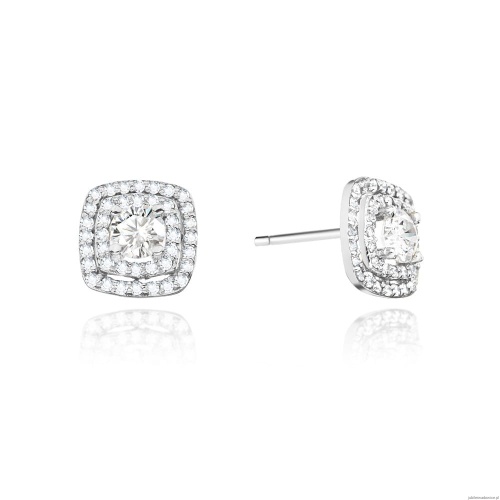 Kolczyki K0506 z diamentami białe złoto