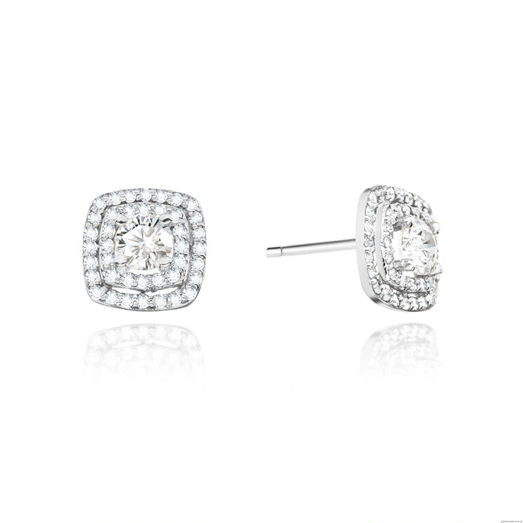 Kolczyki K0506 z diamentami białe złoto