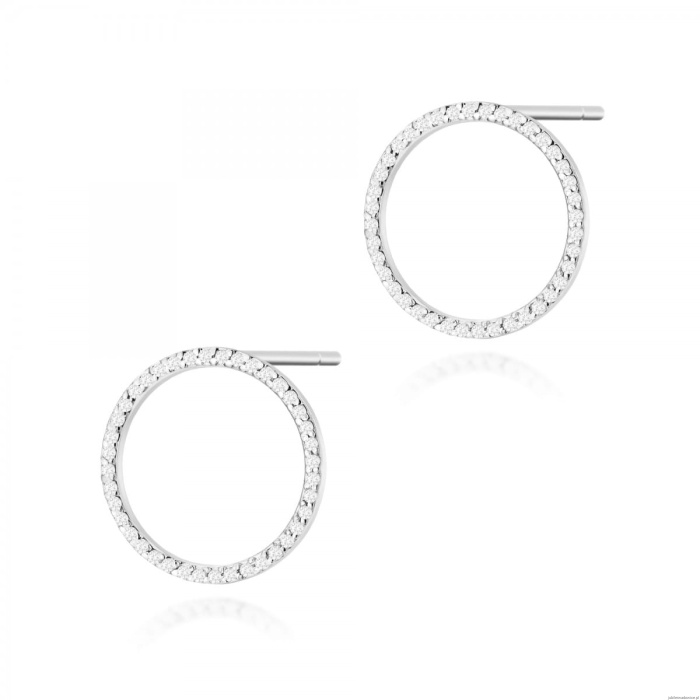 Kolczyki K0442 z diamentami białe złoto