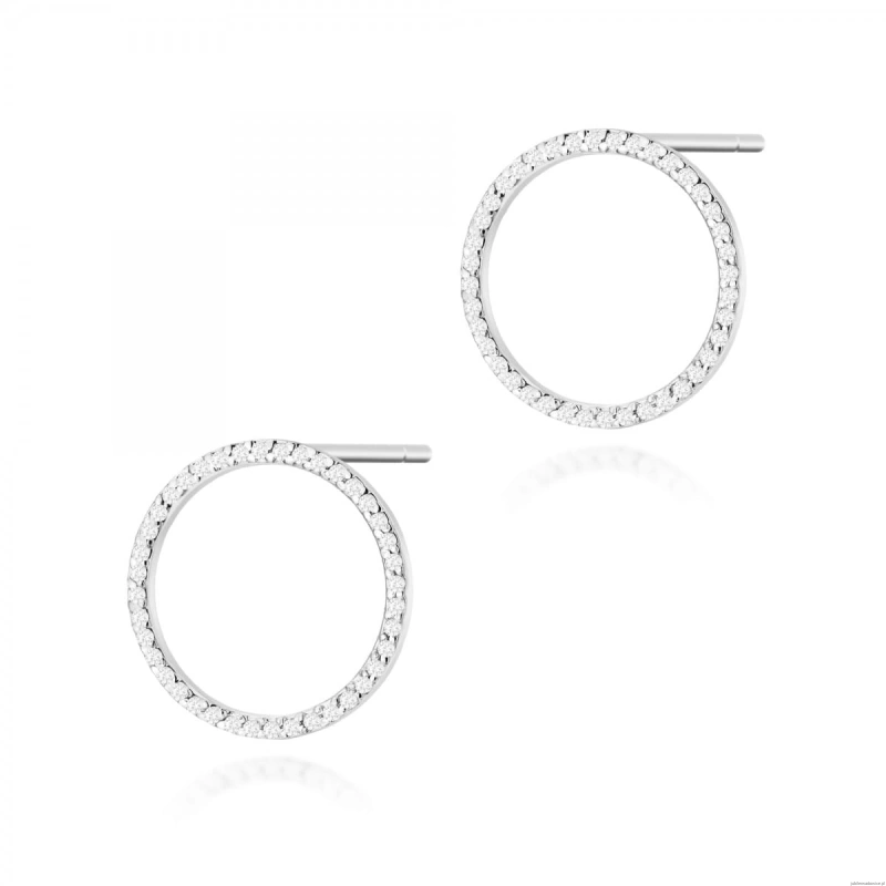 Kolczyki K0442 z diamentami białe złoto