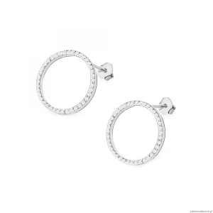 Kolczyki K0442 z diamentami białe złoto