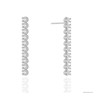 Kolczyki K0330 z diamentami białe złoto