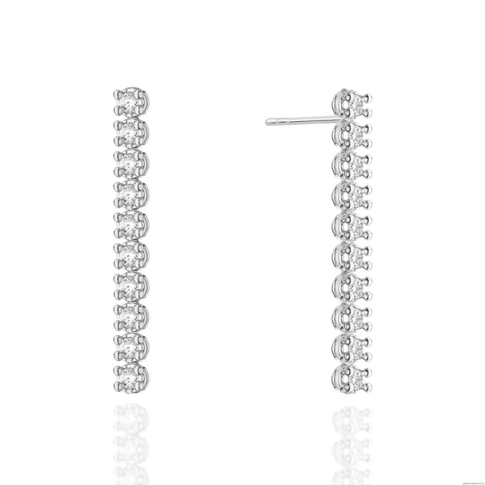 Kolczyki K0330 z diamentami białe złoto