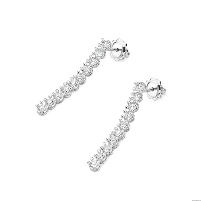 Kolczyki K0330 z diamentami białe złoto