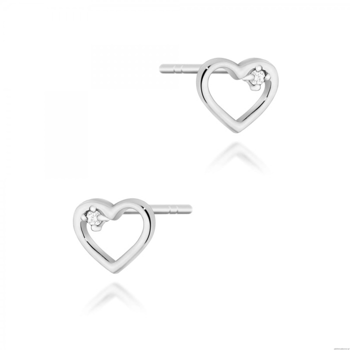 Kolczyki K0079 Diament 2 x 0,005ct białe złoto