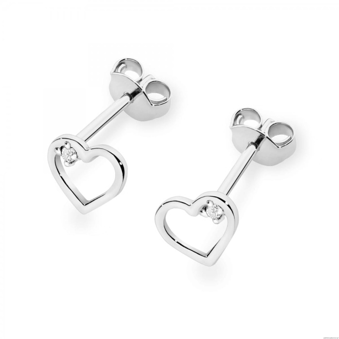 Kolczyki K0079 Diament 2 x 0,005ct białe złoto