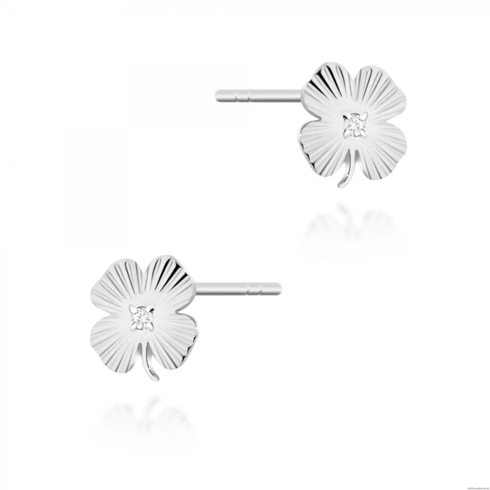 Kolczyki K0073 Diament 2 x 0,005ct białe złoto