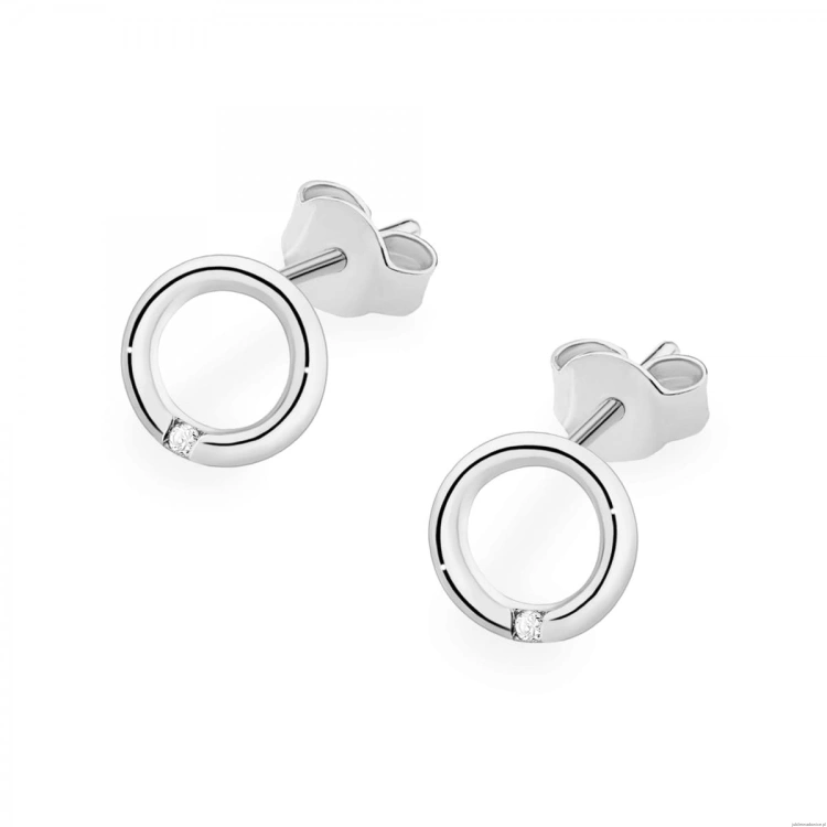 Kolczyki K0082 Diament 2 x 0,005ct białe złoto