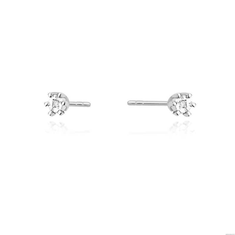 Kolczyki K0031 Diament 2 x 0,0086ct białe złoto