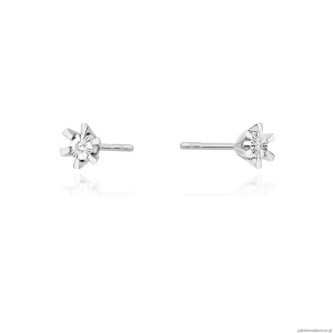 Kolczyki K0029 Diament 2 x 0,0086ct białe złoto