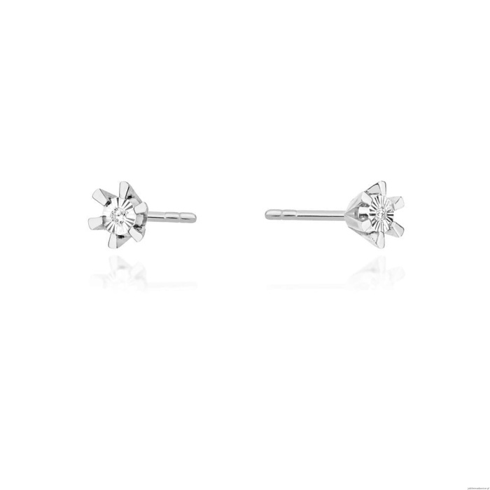 Kolczyki K0029 Diament 2 x 0,0086ct białe złoto