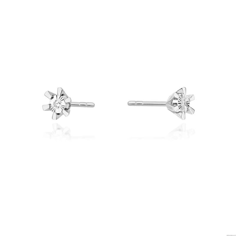 Kolczyki K0029 Diament 2 x 0,0086ct białe złoto