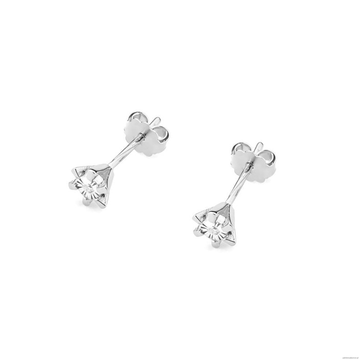 Kolczyki K0029 Diament 2 x 0,0086ct białe złoto