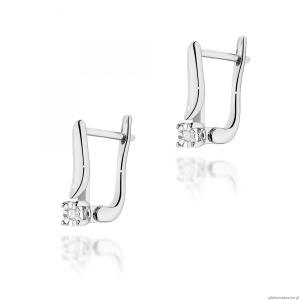 Kolczyki K0065 Diament 2 x 0,0086ct białe złoto