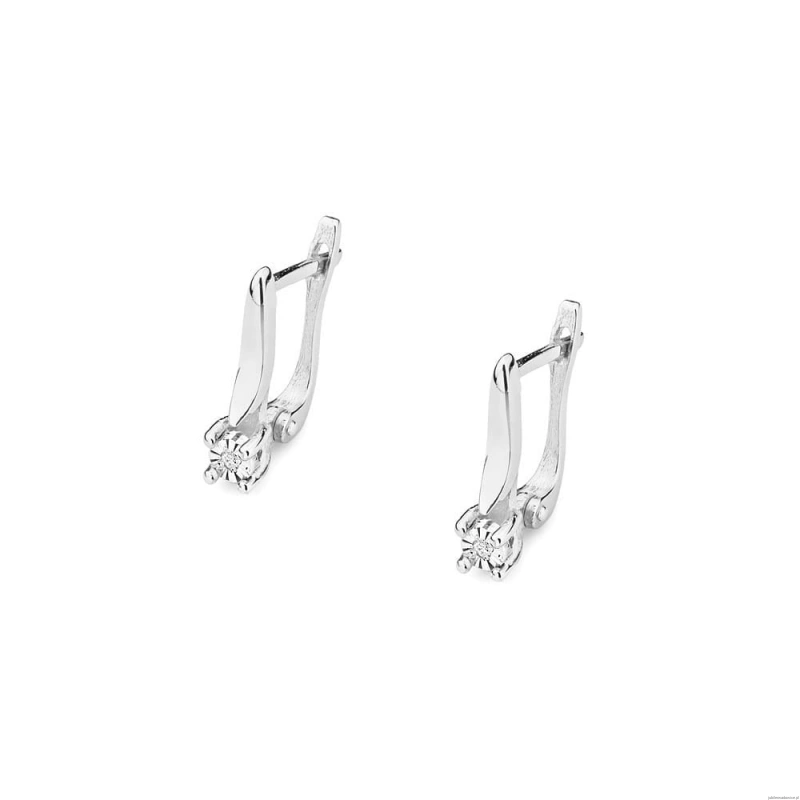 Kolczyki K0065 Diament 2 x 0,0086ct białe złoto