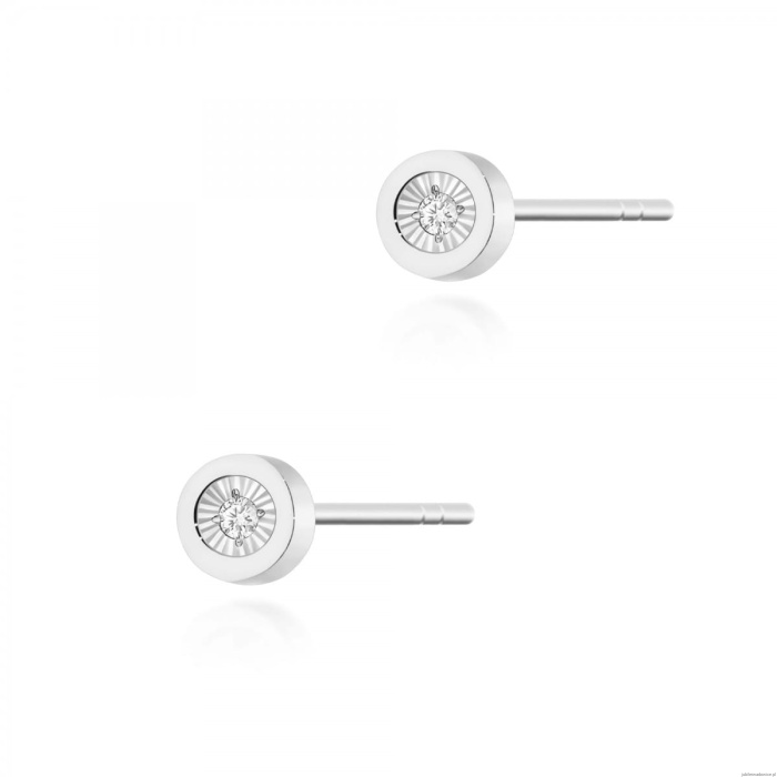 Kolczyki K0071 Diament 2 x 0,0145ct białe złoto