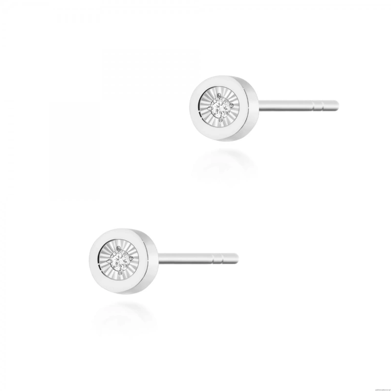 Kolczyki K0071 Diament 2 x 0,0145ct białe złoto